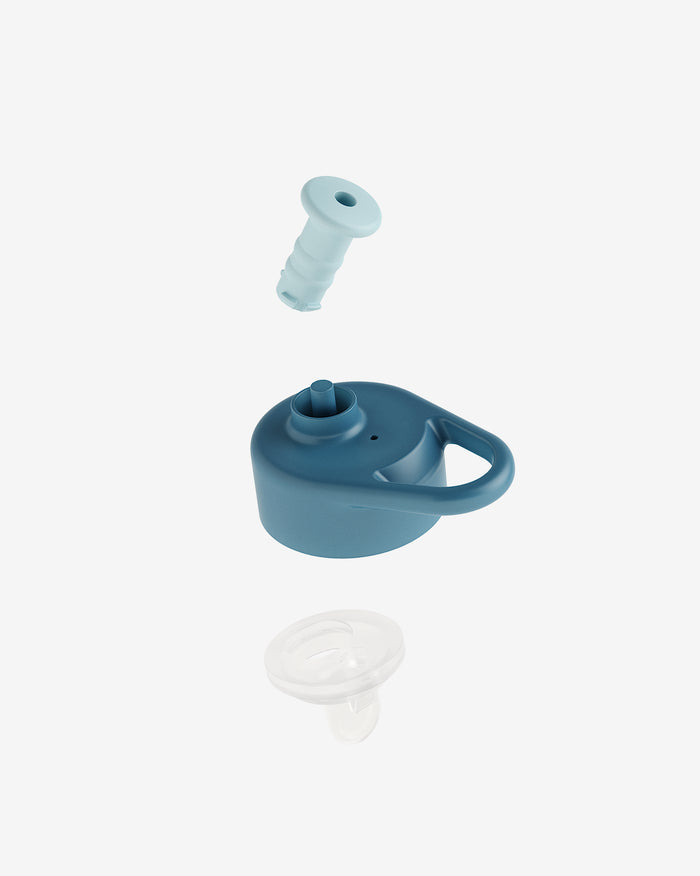 Thermo Steel Bottle · Pull-Up Cap, spill-proof lid assembly.