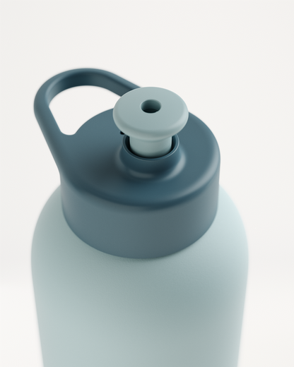 Thermo Steel Bottle · Pull-Up Cap, insulated, stainless steel design.