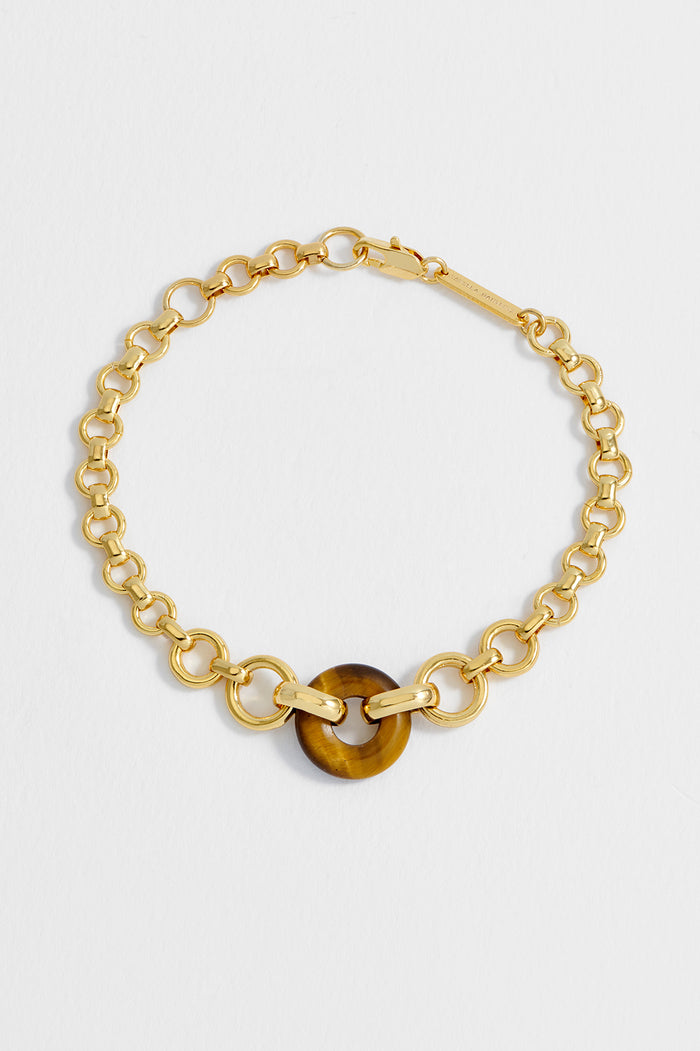 Tigers Eye Graduated Link T-Bar Bracelet