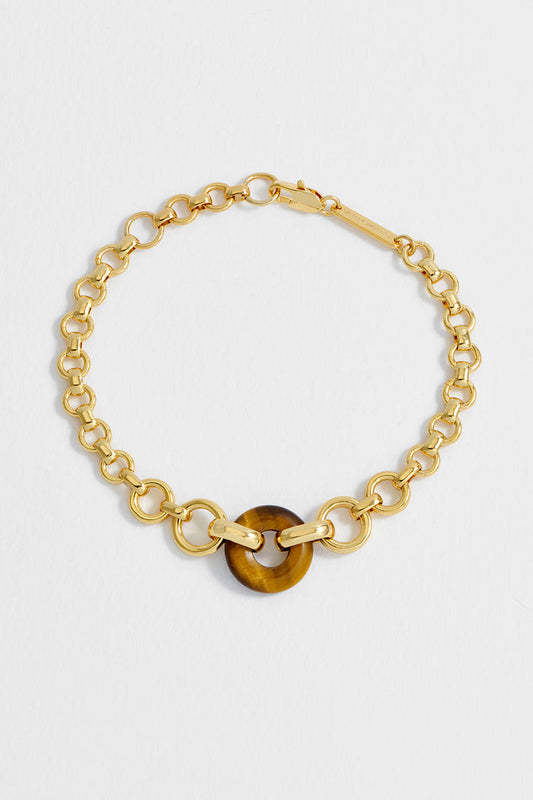 Tigers Eye Graduated Link T-Bar Bracelet