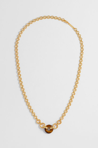 Tigers Eye Graduated Round Link Chain Necklace