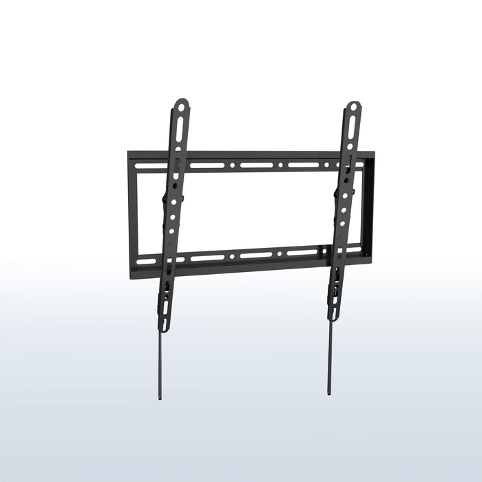 Black TV wall mount on a light gray background