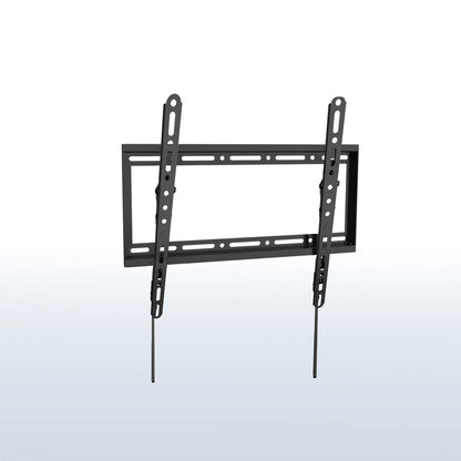 Black TV wall mount on a light gray background