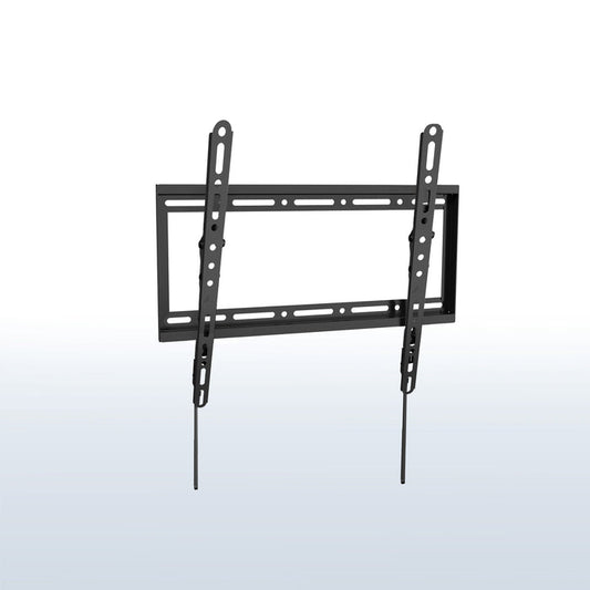 Black TV wall mount on a light gray background
