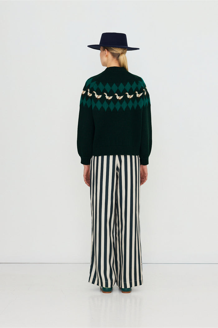 Tiny Big Sister Geese Sweater AW26-707 back view Shop Tiny Big Sister at Dotique