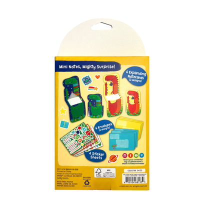Tiny Tadas! Dinos & Dragons note card and sticker kit in packaging back