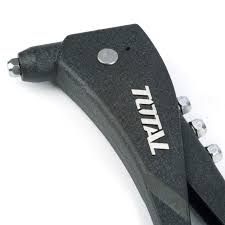 Total 10.5" Aluminium Body Hand Riveter, 4-in-1     (2.4mm, 3.2mm, 4mm, 4.8mm), Sturdy and Durable, One Hand Rivet Tool. Ideal for Metal, Plastic and Leather - THT32105 TOTAL TOOLS