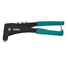 Total 10.5" Aluminium Body Hand Riveter, 4-in-1     (2.4mm, 3.2mm, 4mm, 4.8mm), Sturdy and Durable, One Hand Rivet Tool. Ideal for Metal, Plastic and Leather - THT32105 TOTAL TOOLS
