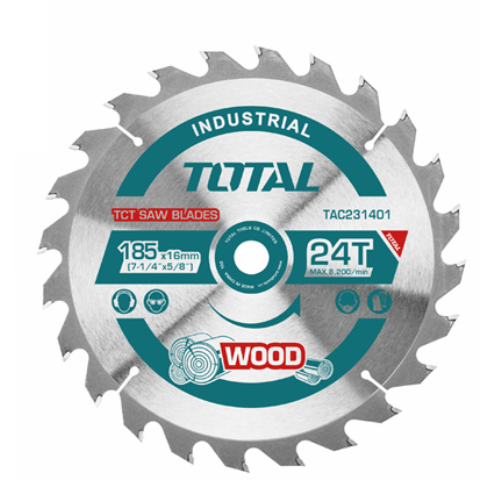 Total 24T TCT Wood Saw Blade 185mm x 16mm (7 1/4" x 5/8") TAC231401 ebuystt
