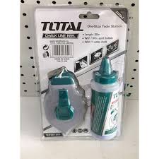 Total Chalk Line Reel includes 30m Chalk Line, Bottle Chalk 4oz and Spirit Bubble THT661301 Mega