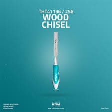 TOTAL WOOD CHISEL 3/4" (19MM), Cr-V Construction, Soft Grip with Hammer Steel-end Cap. Ideal for Carving Wood, Carpentry, Sculpting, Framing, Woodturning, Furniture, Crafts and Woodwork THT41196 MEGA