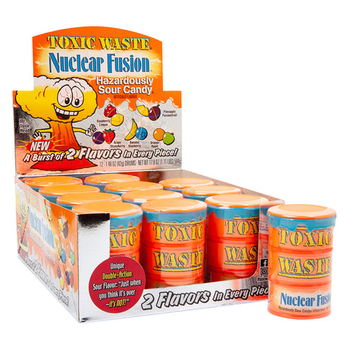 Toxic Waste Nuclear Fusion Candy 1.48oz Drum - 12ct