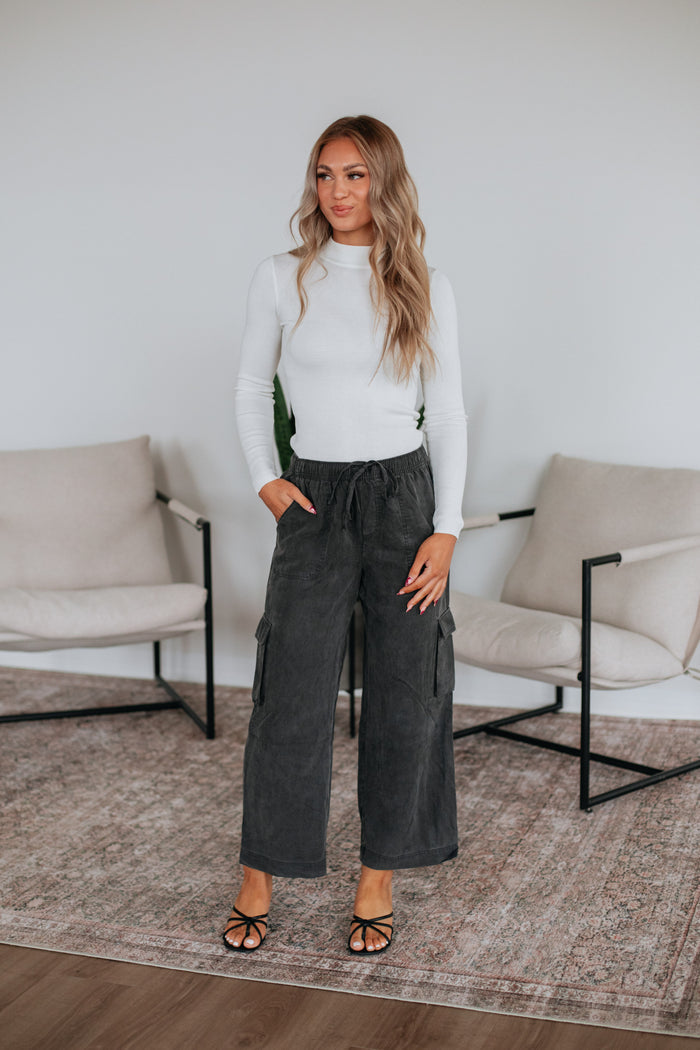 Trey Mock Neck Top - Ivory