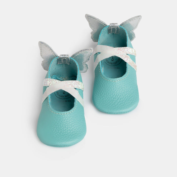 Turquoise Flutterby Ballet Slipper Baby Shoe Ballet Slipper Soft Sole