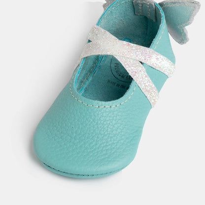 Turquoise Flutterby Ballet Slipper Baby Shoe Ballet Slipper Soft Sole