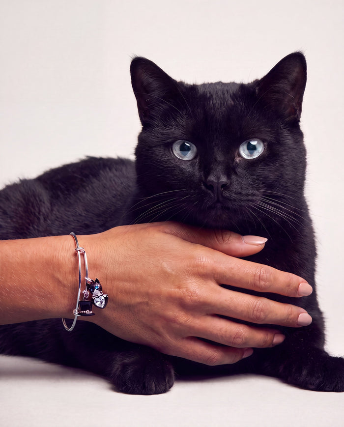 Tuxedo Cat Charm Bangle