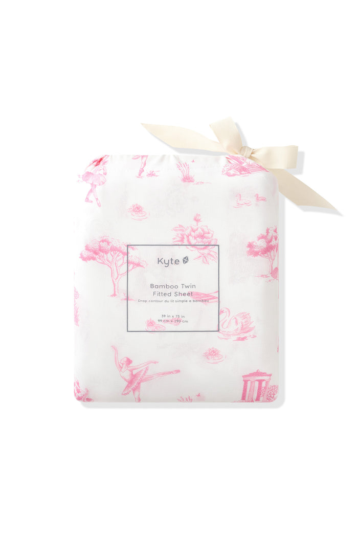 Twin Sheet in Toile Ballet shown in packaging