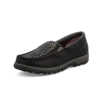 Twisted X Women's Slip-On Driving Moc in Black and Tooled Black