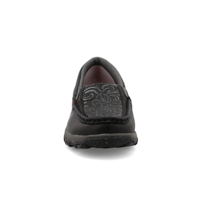Twisted X Women's Slip-On Driving Moc in Black and Tooled Black