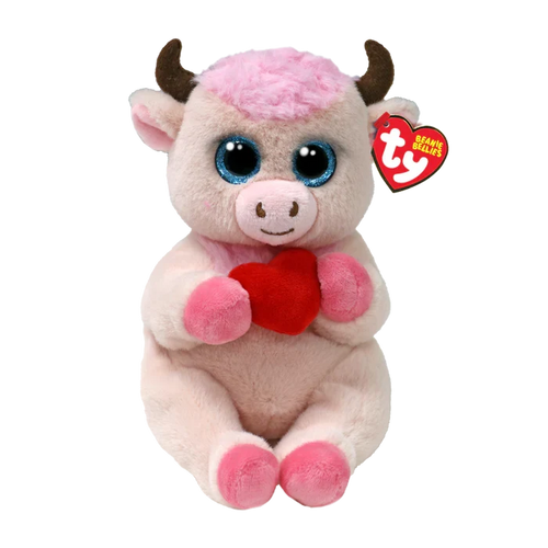 Ty Beanie Bellies 8 Inch Sprinkles the Highland Cow Valentine Plush Toy