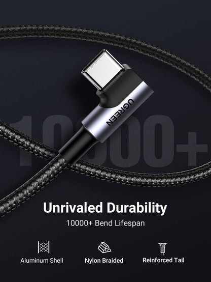 UGREEN 10FT Right Angle USB C Cable, 90 Degree USB A to USB C Cord, - UGREEN EU