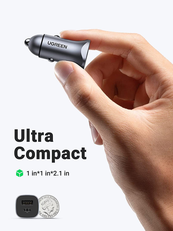 Ugreen 30W Car Charger with 60W USB C Cable PD&QC3.0 Fast Charge - UGREEN