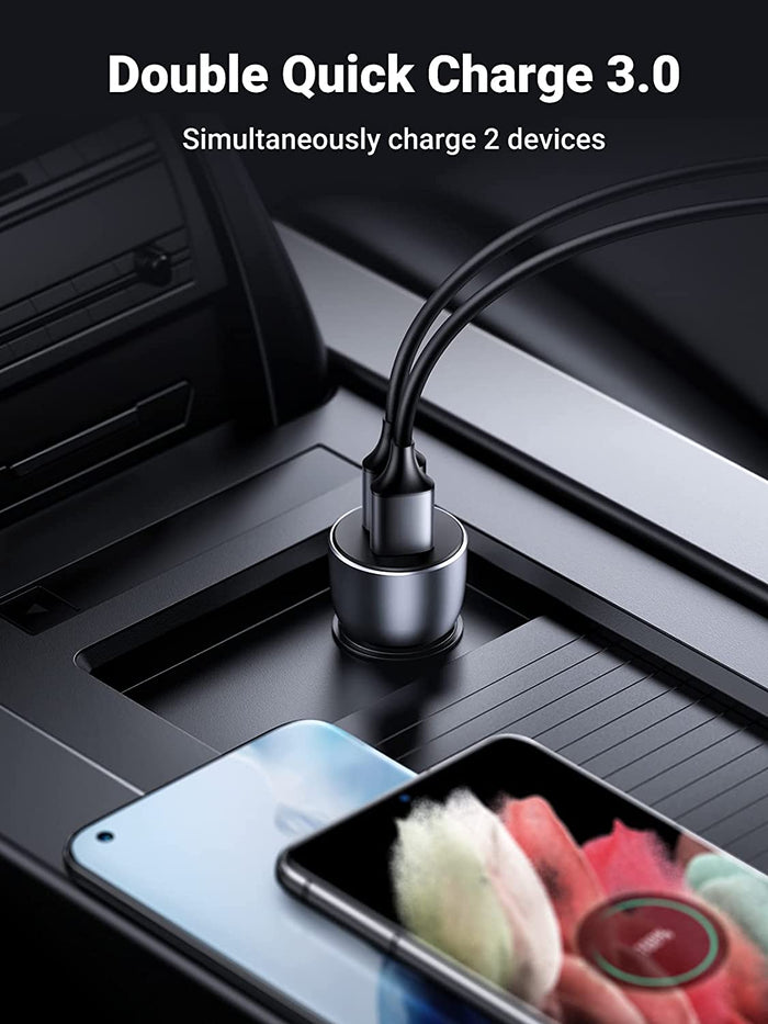 Ugreen 36W QC3.0 Car Charger with USB C Cable Dual USB Ports - UGREEN