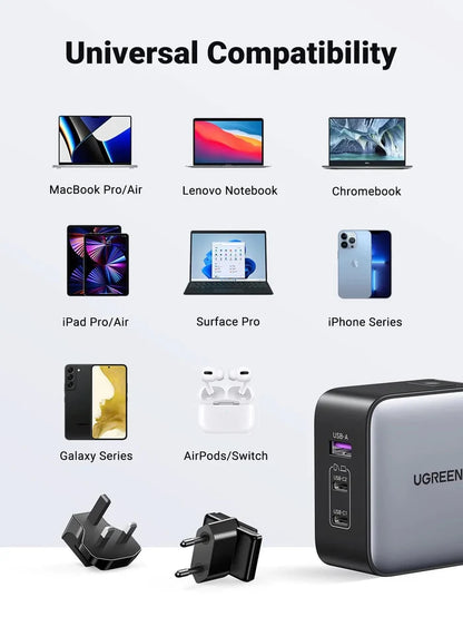 UGREEN 65W USB C Charger US/UK/EU Plug for Travel - UGREEN