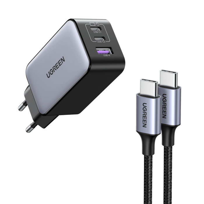 Ugreen Nexode 65W USB C GaN Charger-3 Ports Wall Charger - UGREEN