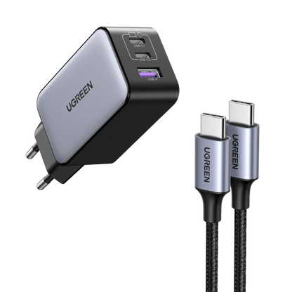 Ugreen Nexode 65W USB C GaN Charger-3 Ports Wall Charger - UGREEN