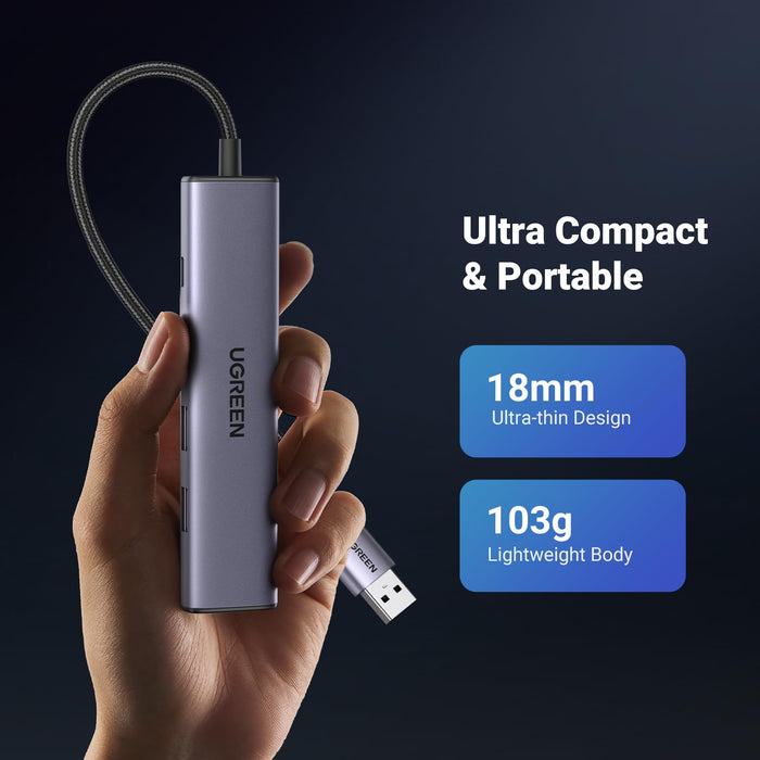 UGREEN USB 3.0 to Ethernet Adapter, 5 in 1 Multiport Hub with Gigabit RJ45 and Type-C Power Port, LAN Network Adapter Compatible with Laptop PC MacBook Mac Mini Surface XPS Windows Linux MacOS - UGREEN EU