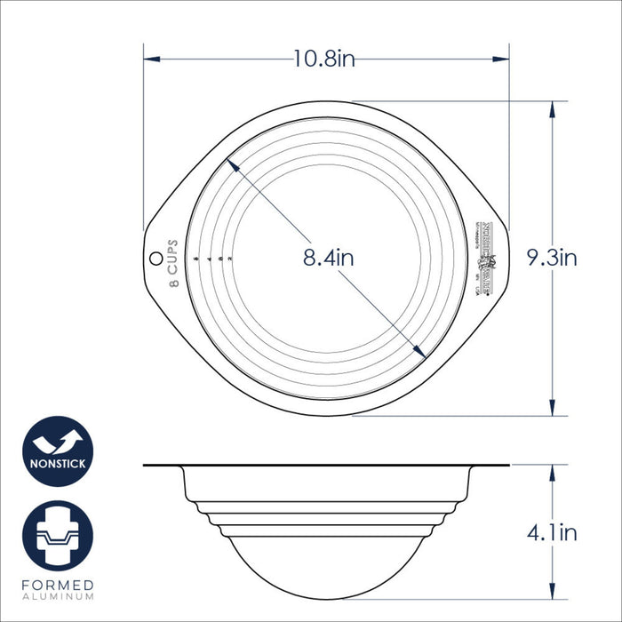 Universal Double Boiler dimensions