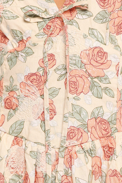 Petal and Pup USA DRESSES Velda Midi Dress - Pink Floral
