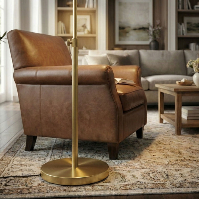 Verve Gold Floor Lamp With On / Off Switch Adjustable LED Round Base [Online Only]