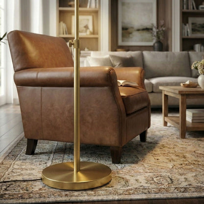 Verve Gold Floor Lamp With On / Off Switch Adjustable LED Round Base [Online Only]