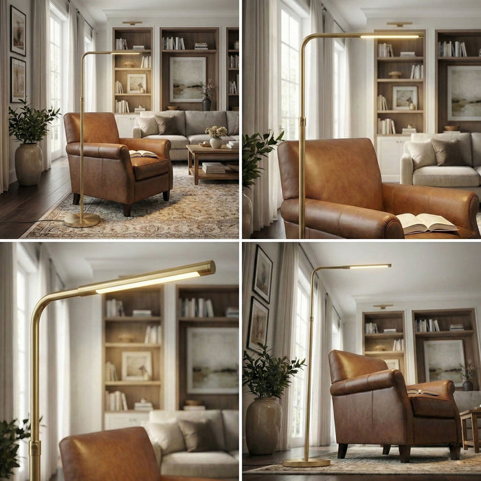 Verve Gold Floor Lamp With On / Off Switch Adjustable LED Round Base [Online Only]