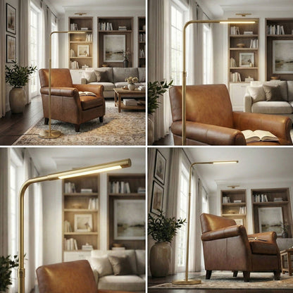 Verve Gold Floor Lamp With On / Off Switch Adjustable LED Round Base [Online Only]