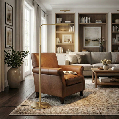 Verve Gold Floor Lamp With On / Off Switch Adjustable LED Round Base [Online Only]