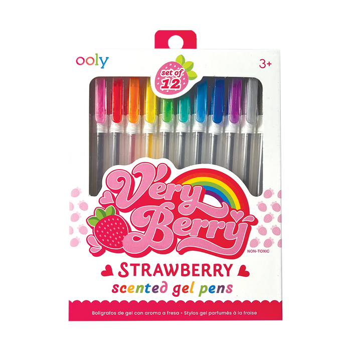 OOLY Very Berry Strawberry Scented Gel Pens in packaging