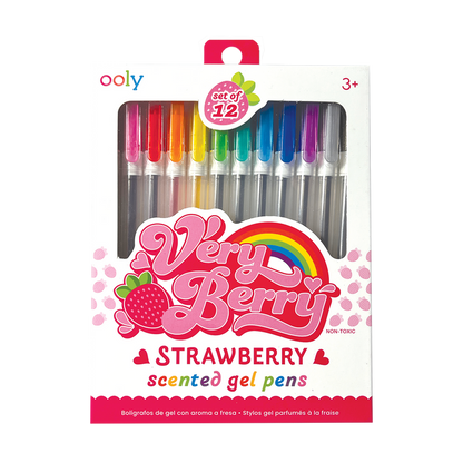 OOLY Very Berry Strawberry Scented Gel Pens in packaging