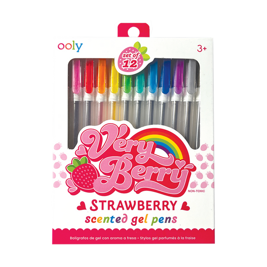 OOLY Very Berry Strawberry Scented Gel Pens in packaging