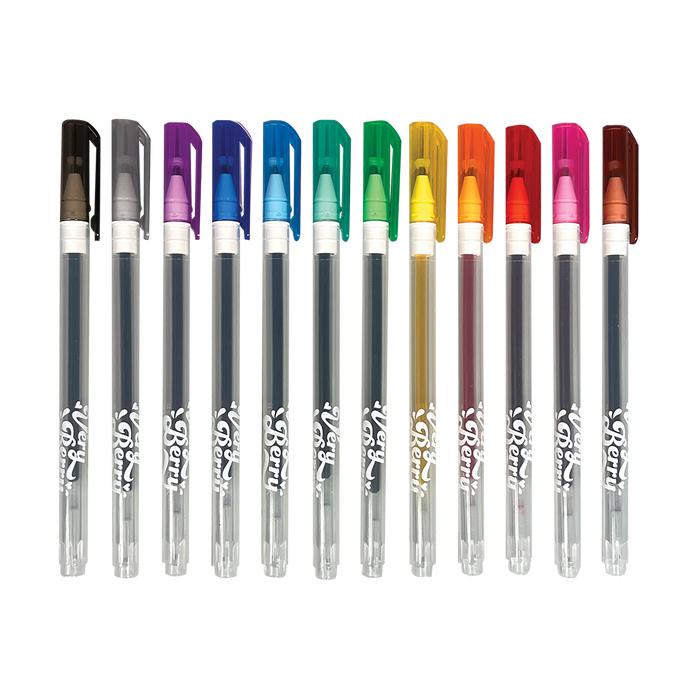 OOLY Very Berry Strawberry Scented Gel Pens out of packaging