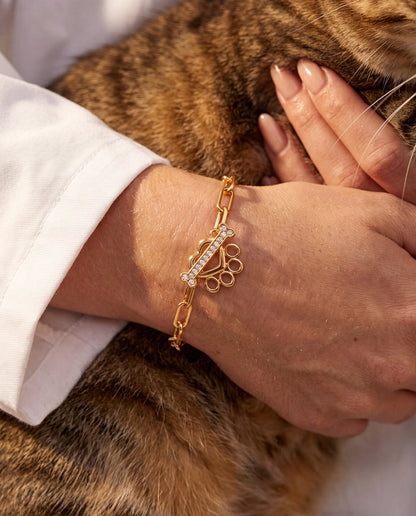Vet Tech Pave Paw Toggle Bracelet