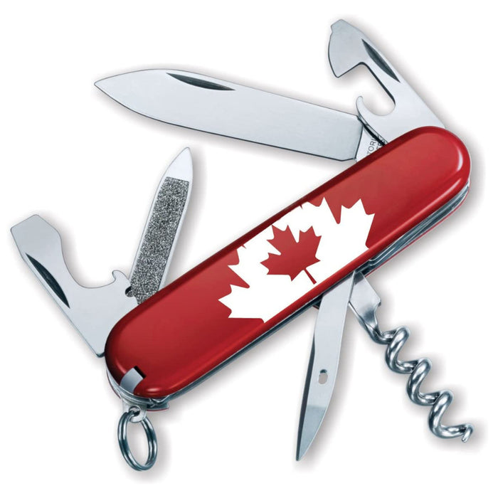 VICTORINOX 53532 Sportsman Swiss Army Knife - Red With Canadian Flag
