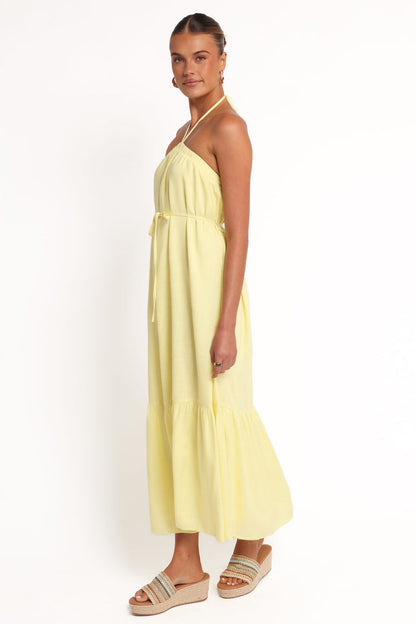 Petal and Pup USA DRESSES View Halterneck Maxi Dress - Lemon