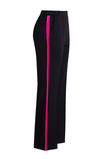 Vilagallo 32827 Black Trousers with Pink Side Stripe by Vilagallo, shop Vilagallo at Dotique for stylish trousers.