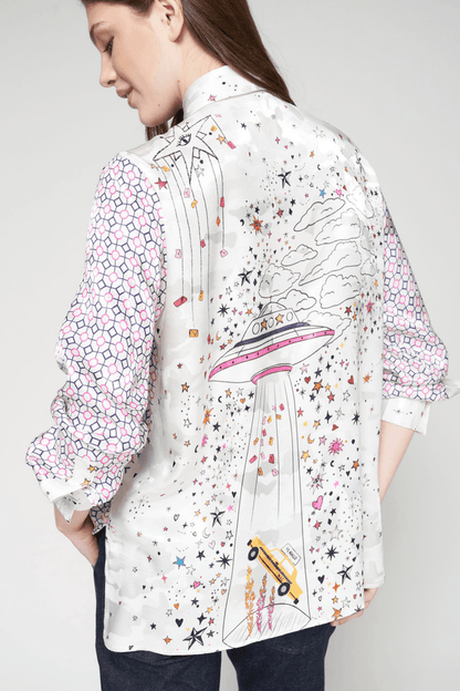 Vilagallo 32974 Graphic Back Print Shirt - Dotique - Vilagallo