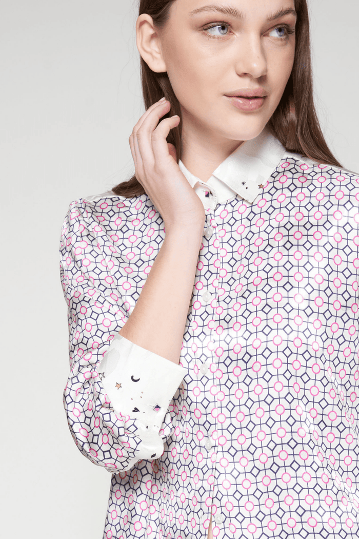 Vilagallo 32974 Graphic Back Print Shirt - Dotique - Vilagallo