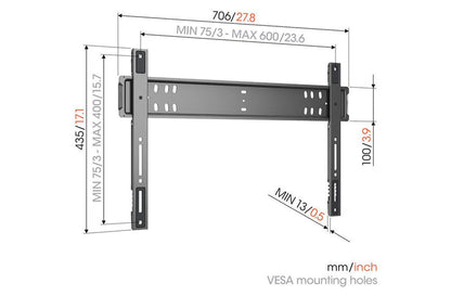 Vogels Elite TVM 5705 Ultra Thin Fixed TV Bracket for 40 - 110 Inch TVs