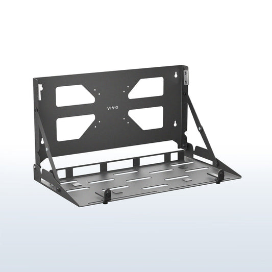 Black Wall and VESA Mount In Flipped Down Position on White and Blue Gradient Background